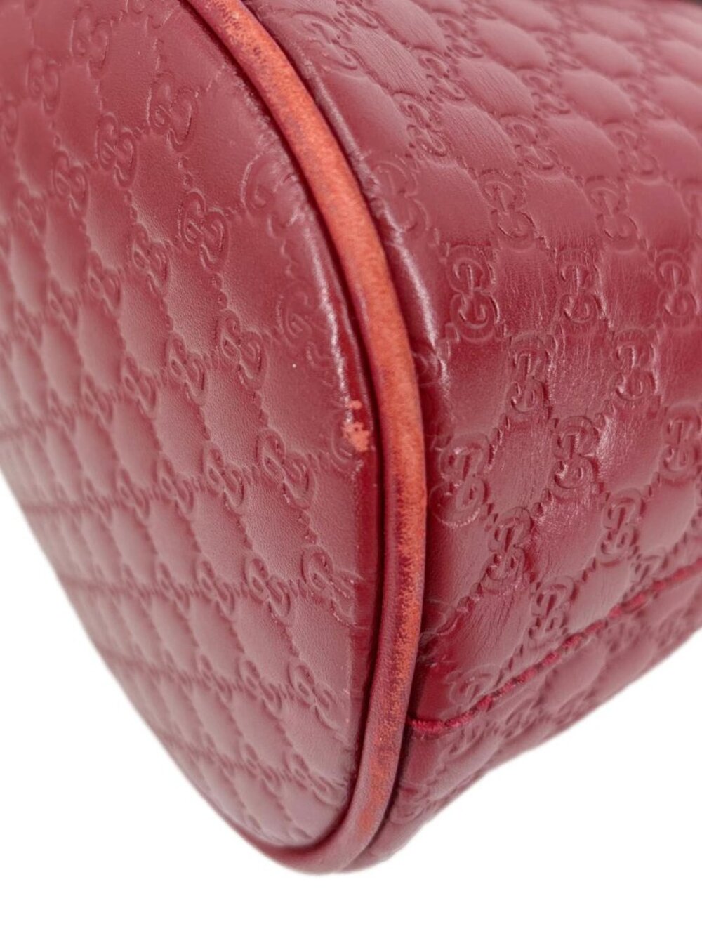 Gucci  Dome Mini Embossed Leather Crossbody Bag Red 449654 - Picture 10 of 13